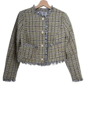 NWOT Walter Baker Tweed Crop Jacket Sz M